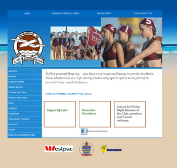 Mentone Life Saving Club website